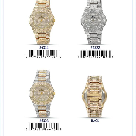 Montres Carlo 5632 Iced Out Metal Band Watch